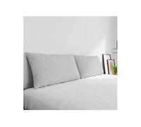 Italian Bed Linen Max Color Couple De Taies D’Oreiller, 100 % Coton, Gris Clair, 52x82cm