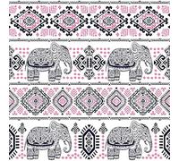 Homemania Tapis Imprimé Elephant Life - Géométrique - Décoration de Maison - Antidérapant - pour Salon, Séjour, Chambre à Coucher - Multicolore en Polyester, Coton, 100 X 150cm