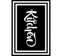 Homemania Tapis imprimé Kitchen 2 imprimé Blanc Noir en Micro Polyamide 80 x 200 cm