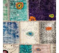 Homemania Tapis Imprimé Trend Patchwork - Patchwork - Décoration de Maison - Antidérapants - pour Salon, Séjour, Chambre à Coucher - Multicolore en Polyester, Coton, 120 X 180cm