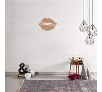 HOMEMANIA Décoration Murale Bisou - Art Mural - pour Séjour, Chambre - Couleur Cuivre en Acier, 48 x 0,15 x 33 cm Cuivre