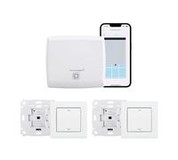 Homematic IP Smart Home 158143A0 Kit de démarrage ombrage, Commande numérique pour 2 Volets roulants ou Stores par Application, Alexa & Google Assistant, Mise à Niveau Intelligente pour Volets
