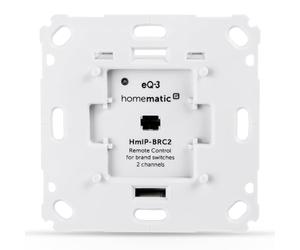 Homematic IP Smart Home bouton-poussoir mural pour interrupteur de marque, 2-fois HmIP-BRC2, 71 x 71 x 37 mm || 230v, 50Hz, Max.10mA