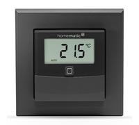 Homematic IP Smart Home Temperature and Humidity Sensor with Display - Indoor, Controls Radiator/Underfloor Heating Via App, Alexa, Google Assistant, Energy Saving, Anthracite, 160551A0
