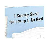 Homemay PVC Stickers muraux anglais Jure Solennellement que Harry Potter Chambre à coucher Décoration de maison Peut être Removedwallpaper91.4 cm X27.9 cm, gris, 91.4cm x27.9cm