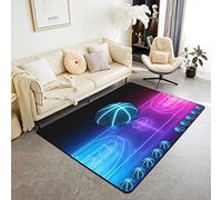 Homemissing Basketball Tapis Chambre Jeux pour Enfants Sports Tapis de Salon 100x150cm Boules décoratives Jeux intérieur Pad Ball Violet Bleu Tapis d'extérieur Chambre