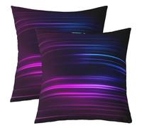 Homemissing Bleu Violette Lot De 2 Housse de Coussin Doux Abstract Ombre Décoratif Taie Oreiller Géométrie Moderne Taie d'oreiller 40x40cm Géométrique Art Housse Coussin Décoration de la Chambre