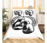 Homemissing Boxe Housse de Couette Sports Jeux Thème Parure de Lit 200x200cm Gants de Boxe Parure Housse de Couette Ultra Doux Cadeau pour Amateur de Boxe Décor