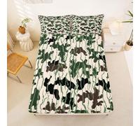 Homemissing Camouflage Militaire pour Kids Adults Drap Housse 140x200cm | ArméE Drap Militaire Style Drap ajustable Beige Brun Ensemble de draps 2 pièces Microfibre douce Chambre à coucher Polyester