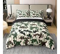 Homemissing Camouflage pour Kids Adults Housse de Couette 200x200cm Adultes | ArméE Ensemble housse de couette en coton Militaire Style Parure de lit Beige Brun Avec 2 taies d'oreiller 65x65 cm Respirant