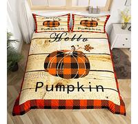 Homemissing Citrouille Housse De Couette Heureux Tomber Vous Tous Parure De Lit 140X200Cm Tomber Citrouille Sets Housse Couette Action Grâces Parure Décor Chambre