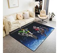 Homemissing Dirt Bike Tapis Chambre Shag décoratif Motocross Rider Moto décor Super Doux Tapis de Salon 100x150cm pour Chambre Salon