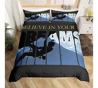 Homemissing Escalade Housse de Couette Sports Extrêmes Parure de Lit 140x200cm pour Enfants Garçons Filles Mountain Player Parure Housse de Couette Thème Aventure avec 1 taie d'oreiller
