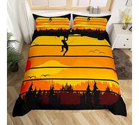 Homemissing Escalade Parure de Lit 140x200cm Escalade Housse de Couette pour Enfants Garçons Filles Aventure Thème Parure Housse de Couette Sports Extrêmes avec 1 taie d'oreiller