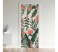 Homemissing Feuilles Tropicales Palmiers Feuilles Rideau de Porte 86x203cm Botanique Floral Curtain Feuilles Branches Naturel Vert Rideau Occultant Rideaux