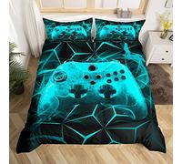 Homemissing Gamer Literie Set Teen Game Housse De Couette Ensemble Garçons Enfants Jeux Vidéo Housse De Couette 220x240cm Luxe Géométrique Décoration avec 2 Taies d'oreiller