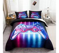 Homemissing Gamer Parure De Lit Game Gamepad Housse De Couette pour Garçons Enfants Jeu Cool Gaming Literie Pente Hommes Nouveauté Dégradé Boutons d'action Housse Couette en Microfibre 200x200 Cm