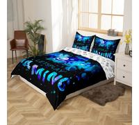 Homemissing Gaming Housse de Couette Garçons Gamer Parure de Lit 220x240cm pour Enfants Garçons Graffiti Gamer Housse de Couette Game Controller Bleu avec 2 taies d'oreiller