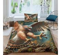 Homemissing Imprimé Parure De Lit Une Seule(135x200cm) pour Enfants 3D Imprimé 2 Pièces Aigle Parure Housse De Couette Animaux Couleurful Housse De Couette Chambre Décor Famille Collection