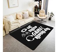 Homemissing Jeu Tapis De Salon 150x200cm Gamer Eat Sleep Modèle Tapis Chambre Jeux Décoration Géométrique De Jeu Intérieur Moderne Console Jeux Contrôleur Noir D'Extérieur