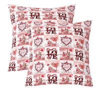 Homemissing La Saint Valentin Taie Oreiller La Saint Valentin Taie d'oreiller 45x45cm pour Enfants Decor Romantique Love Modèle Lot De 2 Housse de Coussin Dwarf Housse Coussin
