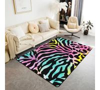 Homemissing LéOpard Pression Tapis 100x150cm | ZèBre Tapis pour salon Arc-En-Ciel Tapis extérieur Tapis de cuisine Très doux poil court
