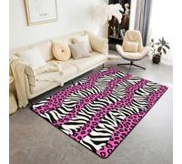 Homemissing LéOpard Pression Tapis de Salon 100x150cm | Horizontal Streifen Tapis Salon ZèBre Rayure Tapis Chambre Exterieur Intérieur Y2K Tapis d'extérieur Doux Lavable