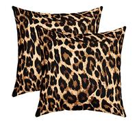 Homemissing Leopard Taie d'oreiller 40x40cm Guépard Imprimer Housse de Coussin pour Le Salon Chambre à Canapéer Housse Coussin Wild Animaux Safari Décor Lot De 2 Taie Oreiller pour canapé Chaise