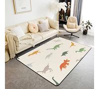 Homemissing Mignon Dinosaure Enfants Dessin animé Impression numérique 3D Salon Tapis Jungle Dinosaure Tapis extérieur Wildlife Modèle Jaune Bleu intérieur Tapis Chambre à Coucher 100x150cm