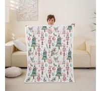 Homemissing NoëL Arbre Couverture 75x100 cm Adultes Enfants Garçons Filles | Bauble Cadeau Plaid douillet Vacances Nouveau AnnéE Style Polaire en flanelle Jeté de canapé Plaid pour canapé doux et chaud