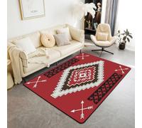 Homemissing Ouest Dekor Tapis 100x150cm | Rustikal SüDwestlich Azteken FlèChe Bauernhaus Style Tapis pour salon Lavable facile d'entretien Cuisine balcon extérieur