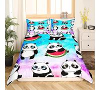 Homemissing Panda Housse de Couette Galaxy Ours Motif Parure de lit pour Enfants Garçons Filles Mignon Sauvage Géant Panda Housse de Couette Ours Imprimé Espace Décor Couvre-Lit Housse 140x200cm