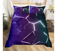 Homemissing Parure de Lit Nid d'abeille Parure de Lit Hexagonale 220x240cm Ruche Géométrique Plaid Ensembles de Housse de Couette Décor Ultra Doux Dégradé Réticulé