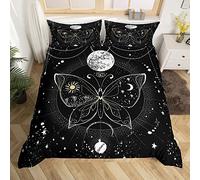 Homemissing Parure de Lit Style Bohème 140x200cm pour Filles Planet Star Print Sets de Housse de Couette Psychedelic Hippie Housse de Couette Décor de Chambre Galaxy Astrology Collection 2 pièces