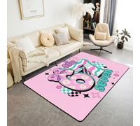 Homemissing Rose Six Sept Tapis 150x200cm | Modern Art Tapis extérieur GäNseblüMchen GéOméTrique Tapis pour salon Résistant aux intempéries Pour terrasse balcon cuisine