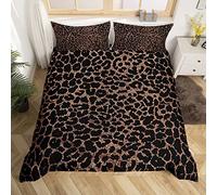 Homemissing Snake Skin Parure de Lit 220x240cm Snake Skin Texture Sets de Housse de Couette Africa Wild Animal Housse de Couette Room Decor Marron Or Noir Faune 3Pcs