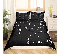 Homemissing Style Japonais Parure de Lit 200x200cm Cherry Blossoms Housse de Couette Chambre Floral Botanique Décor Sets de Housse de Couette Sakura Fleur Spring avec 2 taies d'oreiller