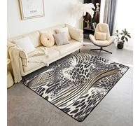 Homemissing Tapis imprimé léopard, tapis décoratif guépard, animal de safari marron, tapis de sol d'intérieur 100 x 150 cm
