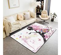 Homemissing Tapis Papillon Salon Chambre À Coucher Shag Tapis Décoratif Papillon Fille Décoration Robinet Ultra Doux Salon Chambre À Coucher Lavable en Machine De Sol Doux Lavable 100x150cm