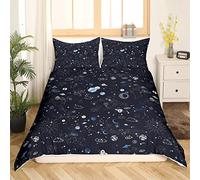 Homemissing Universe Planet Housse de Couette Cosmos Parure Housse de Couette Galaxie Ciel étoilé Constellation Parure de Lit 220x240cm Bohemian Style Ultra Soft Décor de Chambre