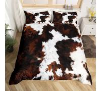 Homemissing Vache Fur Imprimer Parure de Lit Occidental Ferme Animaux Skin Modèle Ensemble de Literie Cuir de Vache Imprimé Housse de Couette 220x240cm Fermehouse Décoration de la Chambre