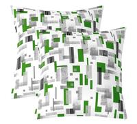 Homemissing Vert Gris Géométrique Taies d'oreiller 60x60cm Doux Moderne Abstract Lot De 2 Housses de Coussin Géométrie Décoratif Taie Oreiller Moderne Art Housse Coussin