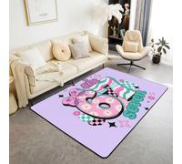 Homemissing Violet Six Sept Tapis 100x150cm | GäNseblüMchen GéOméTrique Tapis pour salon Pricess Style Tapis extérieur Tapis de cuisine Très doux poil court
