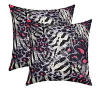 Homemissing Zebra Stripes Taie d'oreiller 45x45cm Doux Léopard Imprimer Décoratif Housse Coussin Décorative Wild Animauxs Housse de Coussin Taie Oreiller Modern Résumé Art Noir Gris Dekor Baiseren