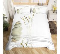 Homemissing Zen Parure de Lit 220x240cm Zen Stones Sets de Housse de Couette Méditation Housse de Couette Room Decor Tranquil Nature Artwork Collection de Literie 3Pcs