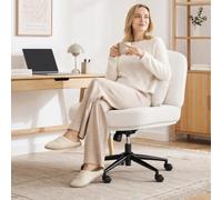 HomeMiYN Fauteuil pivotant de loisirs, chaise de bureau en lin
