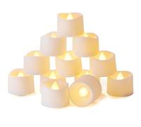 Homemory Bougies chauffe-plat avec piles, diamètre 3,5 x hauteur 3,3 cm, Plastique, blanc chaud, Dia1.4'' x H 1.3