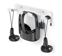 HomeMount Support Mural de Rangement pour Casque VR - Compatible avec Meta/Oculus Quest 2/Quest/Rift/Rift S/Valve Index/HTC Vive/HP Reverb G2/ Playstation VR, Porte-Manette de Jeu (Blanc)