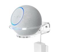 HomeMount Support Mural pour Dot 4e/5e Génération, Dot Max & HomePod Mini, Support Haut-Parleur en Acrylique Transparent avec Anneau de Protection, Gain d’Espace & Pièce Plus Ordonnée