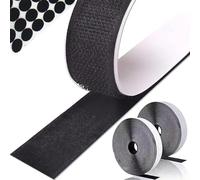 homenatur Scratch Autocollant Double Face - 20mm x 8m Noir - Belcro Adhésif Puissant - Ruban Bande Scracht Crochet et Boucle Adhésifs - Rond Pastille Adhesive Collant Point Monnaies
